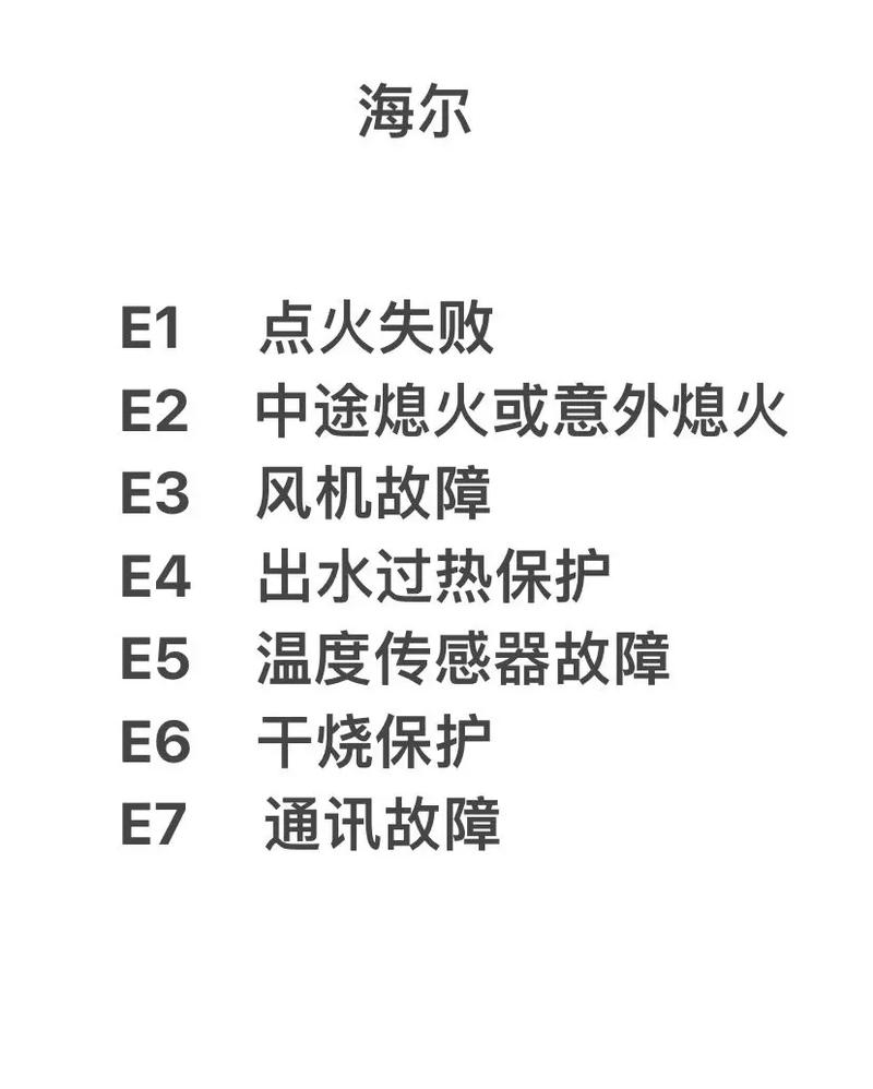 燃气热水器各种故障码显示-燃气热水器出现故障代码是什么意思