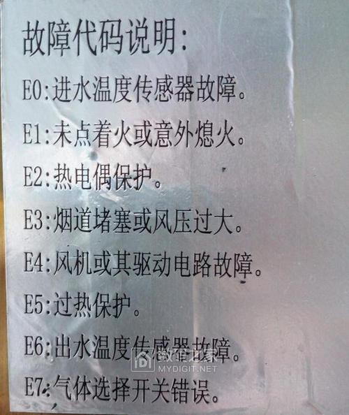 为什么燃气热水器显示故障码E1？